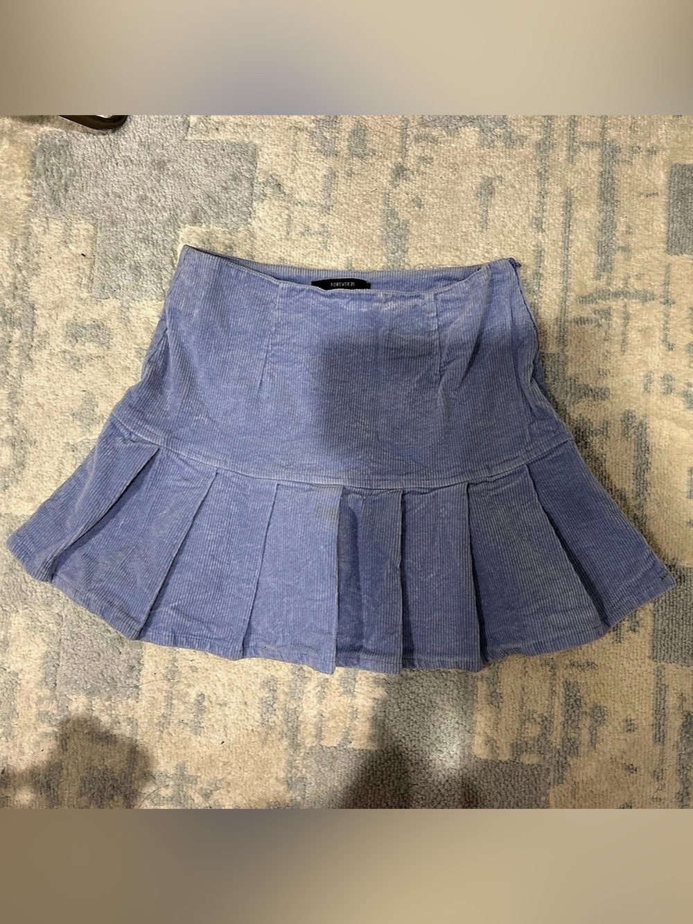 Forever 21 Periwinkle Pleated Corduroy Skirt